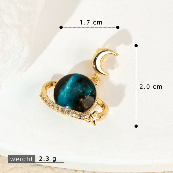 Copper Microinlaid Fantasy Planet Star Sun Moon Constellation Heart Shape Animal Zodiac Electroplated Necklace Pendant