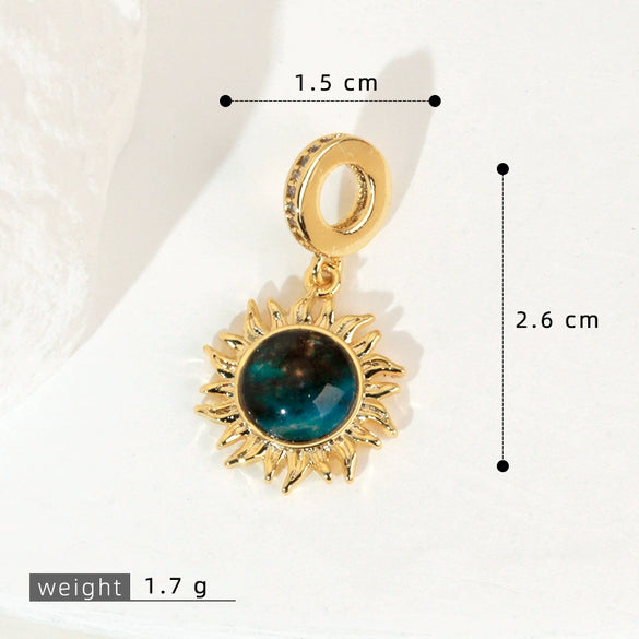 Copper Microinlaid Fantasy Planet Star Sun Moon Constellation Heart Shape Animal Zodiac Electroplated Necklace Pendant