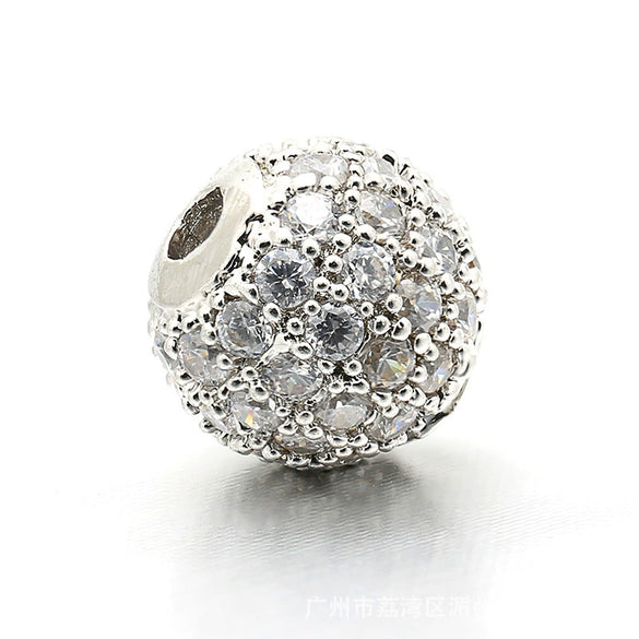 Copper Microinlaid Spherical Beads Bracelet Electroplated Beaded Jewelry