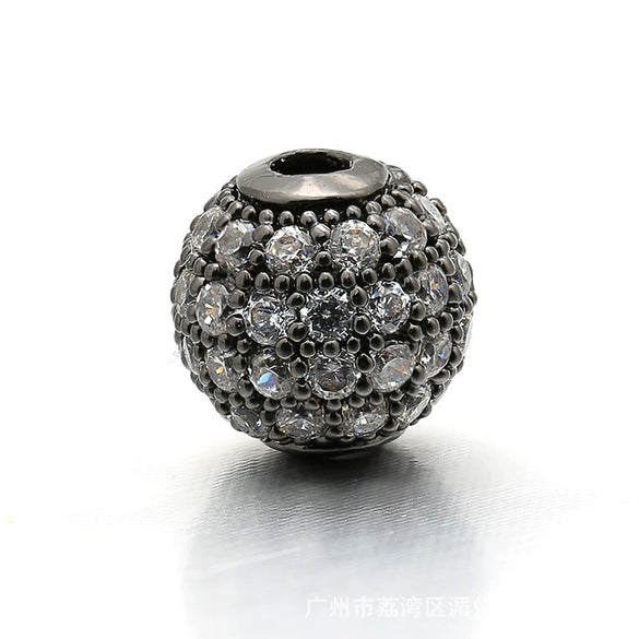 Copper Microinlaid Spherical Beads Bracelet Electroplated Beaded Jewelry