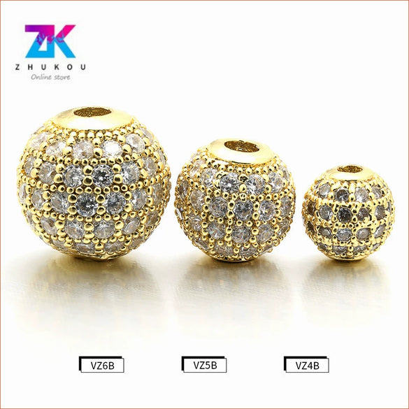 Copper Microinlaid Spherical Beads Bracelet Electroplated Beaded Jewelry