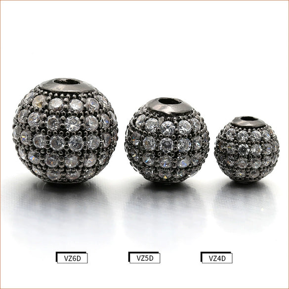 Copper Microinlaid Spherical Beads Bracelet Electroplated Beaded Jewelry