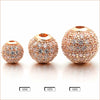 Copper Microinlaid Spherical Beads Bracelet Electroplated Beaded Jewelry
