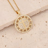 Copper Microinlaid Zircon Cross Pendant Hip Hop Fashion Necklace