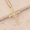 Copper Microinlaid Zircon Cross Pendant Hip Hop Fashion Necklace