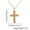 Copper Microinlaid Zircon Geometric Gold Plated Cross Pendant Lip Chain