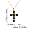 Copper Microinlaid Zircon Geometric Gold Plated Cross Pendant Lip Chain