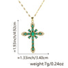 Copper Microinlaid Zircon Geometric Gold Plated Cross Pendant Lip Chain
