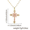 Copper Microinlaid Zircon Geometric Gold Plated Cross Pendant Lip Chain