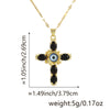 Copper Microinlaid Zircon Geometric Gold Plated Cross Pendant Lip Chain