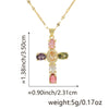 Copper Microinlaid Zircon Geometric Gold Plated Cross Pendant Lip Chain