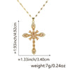 Copper Microinlaid Zircon Geometric Gold Plated Cross Pendant Lip Chain