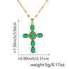 Copper Microinlaid Zircon Geometric Gold Plated Cross Pendant Lip Chain