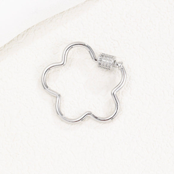 Copper Microinlaid Zircon Minimalist Geometric Butterfly Peach Heart Jewelry Buckle Pendant For Necklace Bracelet Connector Electroplated