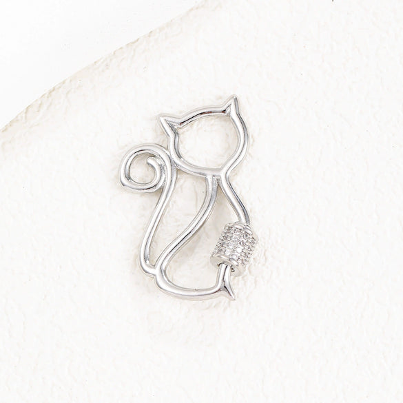 Copper Microinlaid Zircon Minimalist Geometric Butterfly Peach Heart Jewelry Buckle Pendant For Necklace Bracelet Connector Electroplated
