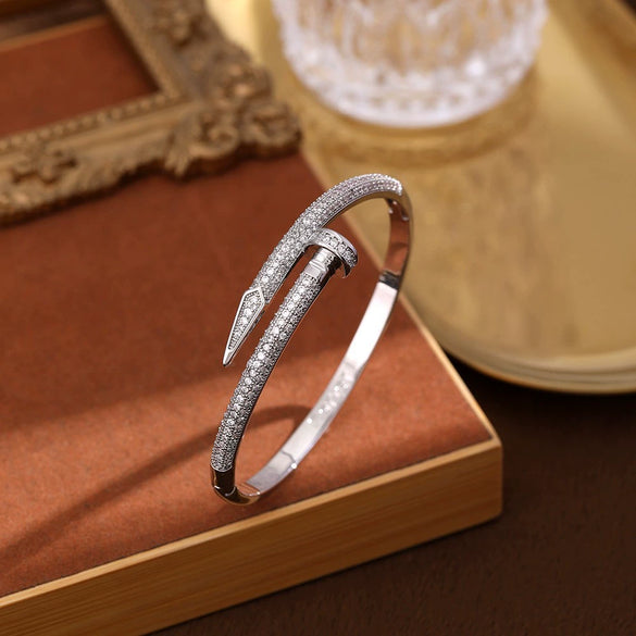 Copper Microinlaid Zircon Women's Bracelet With Festival Element And Diamond Design