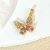 Copper Micropaved Animal Butterfly Pendant Necklace With Cartoon Style