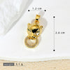 Copper Micropaved Animal Zodiac Leopard Head Necklace Pendant
