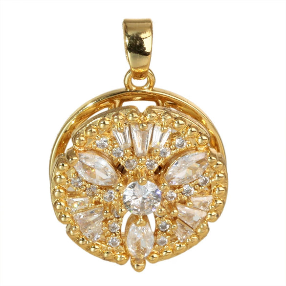 Copper Micropaved Pendant Necklace Accessories With Snowflake Eight Mans Star Leaf And Flower Patterns For Women
