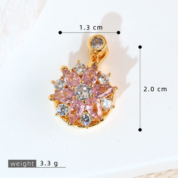 Copper Micropaved Pendant Necklace Accessories With Snowflake Eight Mans Star Leaf And Flower Patterns For Women