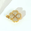 Copper Micropaved Rotating Fourleaf Flower Necklace Pendant Cartoon Plant Flower Jewelry Diy Accessory