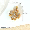 Copper Micropaved Rotating Fourleaf Flower Necklace Pendant Cartoon Plant Flower Jewelry Diy Accessory