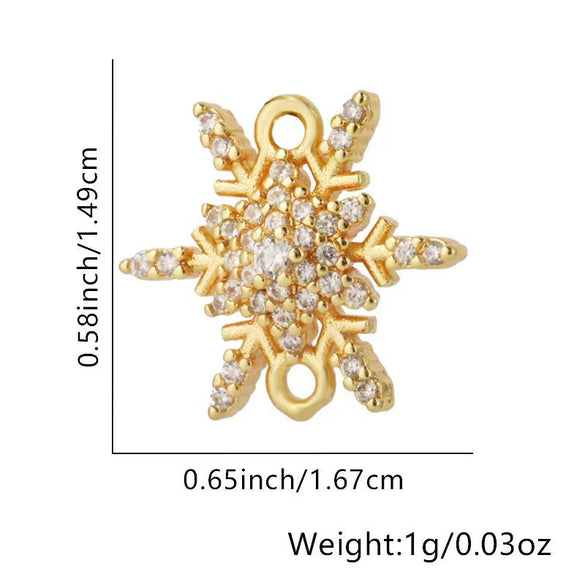 Copper Micropaved Zircon Colorful Sixpointed Sunflower Geometric Fashion Diy Jewelry Connection Material