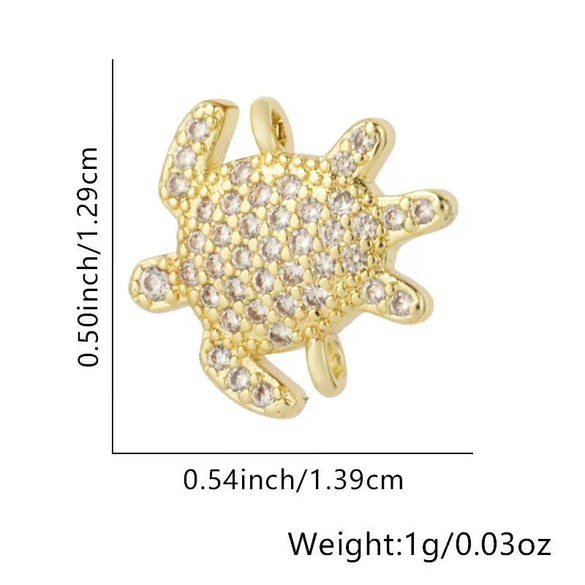 Copper Micropaved Zircon Colorful Sixpointed Sunflower Geometric Fashion Diy Jewelry Connection Material