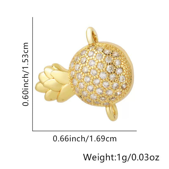 Copper Micropaved Zircon Colorful Sixpointed Sunflower Geometric Fashion Diy Jewelry Connection Material