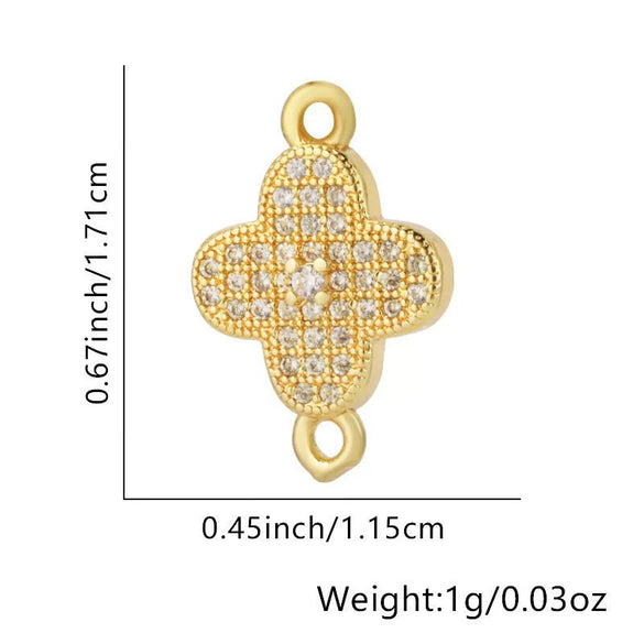 Copper Micropaved Zircon Colorful Sixpointed Sunflower Geometric Fashion Diy Jewelry Connection Material