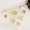 Copper Micropaved Zircon Colorful Sixpointed Sunflower Geometric Fashion Diy Jewelry Connection Material