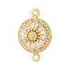 Copper Micropaved Zircon Colorful Sixpointed Sunflower Geometric Fashion Diy Jewelry Connection Material