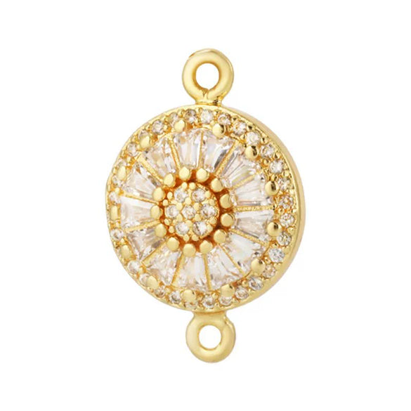 Copper Micropaved Zircon Colorful Sixpointed Sunflower Geometric Fashion Diy Jewelry Connection Material