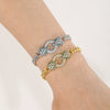 Copper Micropaved Zircon Unisex Bracelets Real Gold Electroplated Punk Hiphop Style Double Leopard Head Cuban Chain