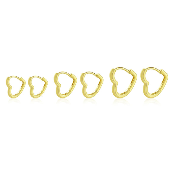 Copper Minimalist Geometric Heart Shape Electroplated Women's Earrings