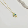 Copper Mixed Gemstone Inlay Geometric Devil's Eye Electroplated Pendant Necklace For Women
