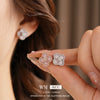 Copper Motherofpearl Clover Flower Earrings And Necklace Set With Zirconia Highend Fashion