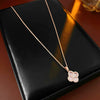 Copper Motherofpearl Clover Flower Earrings And Necklace Set With Zirconia Highend Fashion