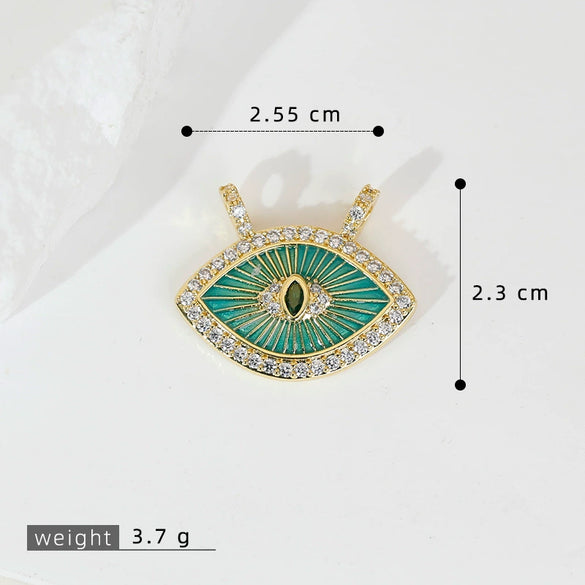 Copper Multicolor Micro Eye Pendant Jewelry Dripping Oil Treatment Women's Necklace