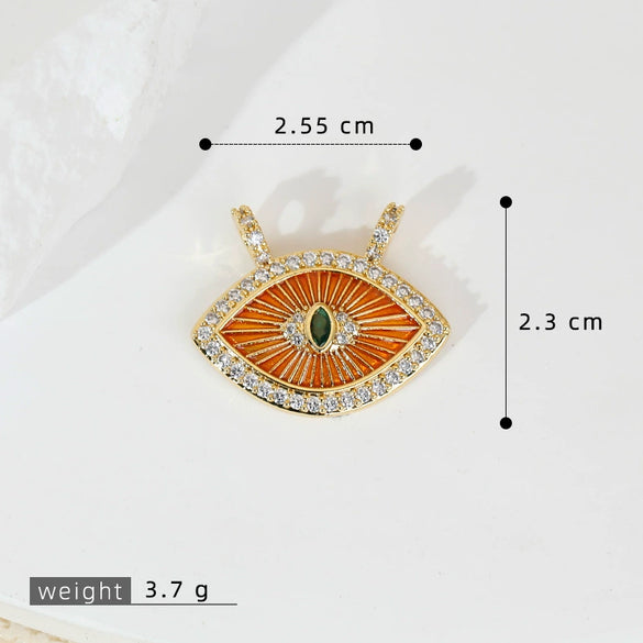 Copper Multicolor Micro Eye Pendant Jewelry Dripping Oil Treatment Women's Necklace