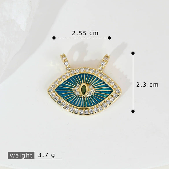 Copper Multicolor Micro Eye Pendant Jewelry Dripping Oil Treatment Women's Necklace