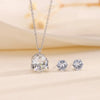 Copper Palladium-Plated White Gold IG Style French Style Simple Style Inlay Round Zircon Jewelry Set