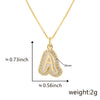 Copper Pendant Necklace With English Letters Edge Inlaid Zircon Electroplated For Women