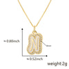 Copper Pendant Necklace With English Letters Edge Inlaid Zircon Electroplated For Women