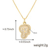 Copper Pendant Necklace With English Letters Edge Inlaid Zircon Electroplated For Women