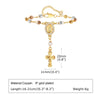 Copper Personality Flower Beads Oval Cross Bracelet For Women