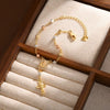 Copper Personality Flower Beads Oval Cross Bracelet For Women