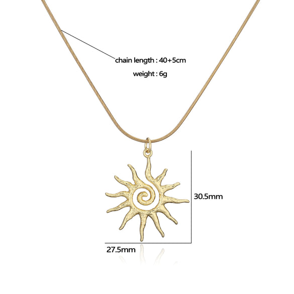Copper Personalized Twisted Sunflower Jewelry Sets With Electroplating Include Earrings Necklaces