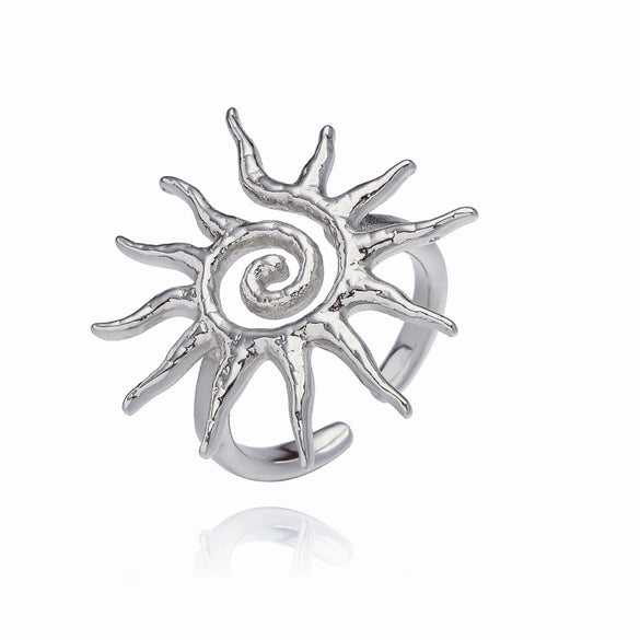 Copper Personalized Twisted Sunflower Jewelry Sets With Electroplating Include Earrings Necklaces