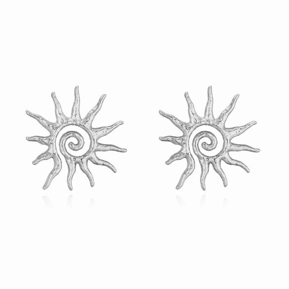 Copper Personalized Twisted Sunflower Jewelry Sets With Electroplating Include Earrings Necklaces